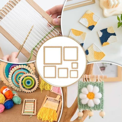 BENECREAT 6 Sizes Poplar Wood Weaving Loom Kit, Square DIY Weaving Loom DIY Weaving Art Tapestry Loom for Hanging Decor Woven Tapestry Knitted Crafts Making, 4.5mm Thick - Image 6