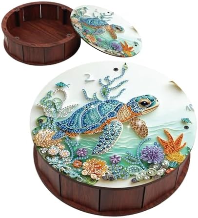 DIY Diamond Painting Fruit Bowl Storage Box, Turtle Decorated Tray Diamond Painting Craft Set, for organising Desk Items, a Versatile and Creative Handmade Gift by Tontut