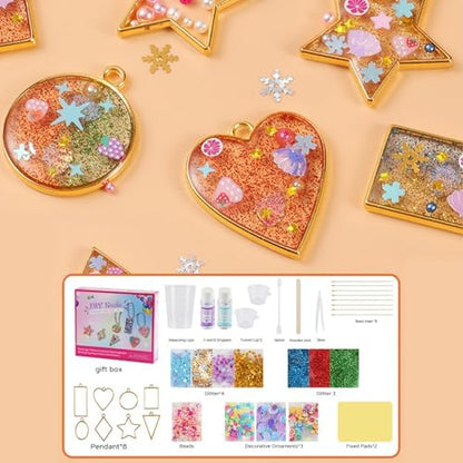 ZVLZVL DIY Resin Pendant, Jewelry Making Kit, Advanced DIY Handmade Crystal Epoxy Pendant, Resin Mold Kit- Creative Christmas Gift, Birthday Gift (1 Pack) - Image 4