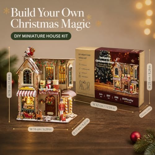 Book Nook Kit DIY Miniature House Kit, Wooden 3D Puzzle with LED - Image 2