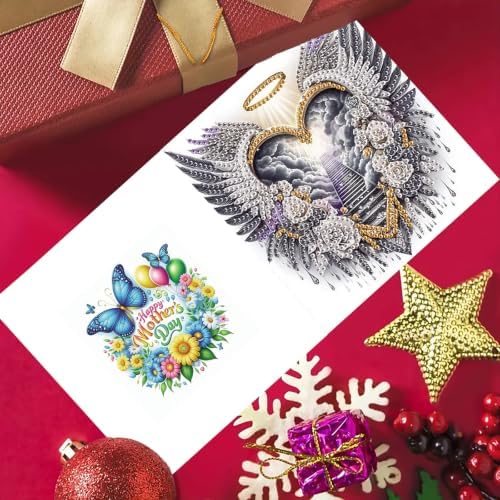 6PCS Wing Diamond Art Painting Greeting Cards Kit with Envelopes - 5D DIY Diamond Art Card Kits for Adults - Handcrafted Postcards for Birthday & Holiday - Image 7