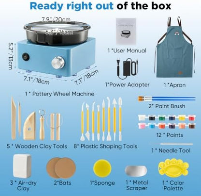 Sakerneo Mini Pottery Wheel for Kids,Beginners,Adults,complete pottery kit - Image 5