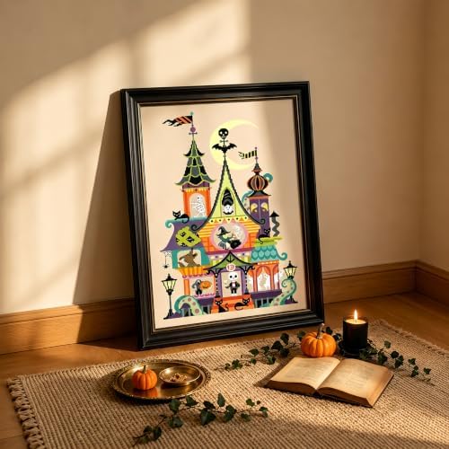 Colorful Haunted House Stamped Cross Stitch Kits for Beginner 12x16 Inch - Image 4