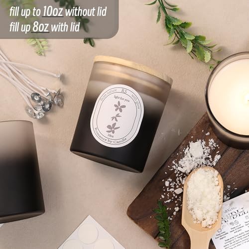REISEN 12 Pcs 10oz Gradient Black Candle Jars for Candle Making Kit - Image 3