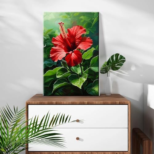 ATDMS Paint by Numbers kit for Adults with Frame Flowers Paint by Numbers with Easel DIY Adult Paint by Number Kits on Canvas Oil Painting Kits for Gift Home Wall Decor 8x12 Inch - Image 2