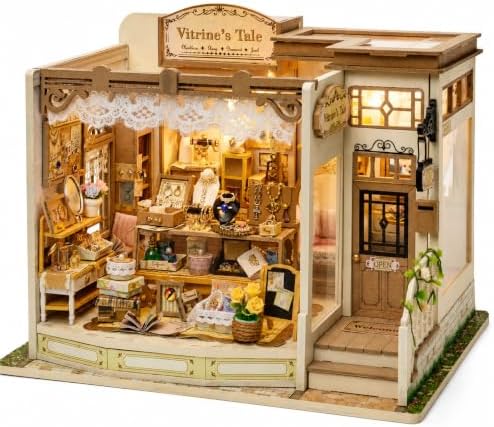 CUTEROOM DIY Miniature House Building Kit, Dollhouse Kit for Adults, Realistic Mini House Building Model Kit, Creative Crafts Home Decor Gift - Vitrine's Tale by CUTEROOM