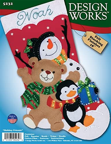 Design Works Crafts Holiday Friends Felt Stocking Kit - Image 3
