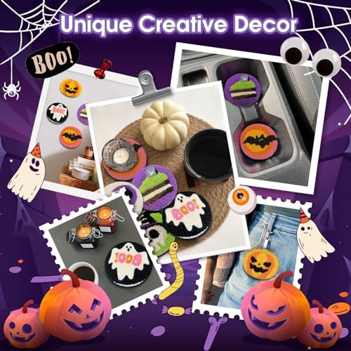 yuegool 6PCS Enchanted Oddities Punch Needle Coasters Kit – Easy DIY Embroidery Kit for Beginners, Adults & Kids | Includes Patterns, Tools, Yarns, Hoop, Instructions, Coaster Holder - Image 5