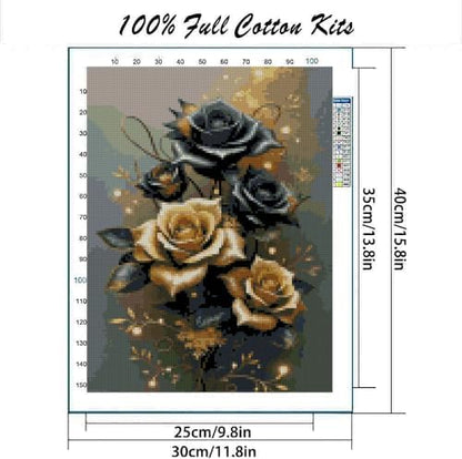 MYBISYMQQ Stamping Cross Stitch Kit Flowers, Counting Cross Stitch Kit for Adult Beginners, Full Line DIY Cross Stitch Stitching Kit for Home Decor Cross Stitch Patterns 15.7x11.8inches - Image 2