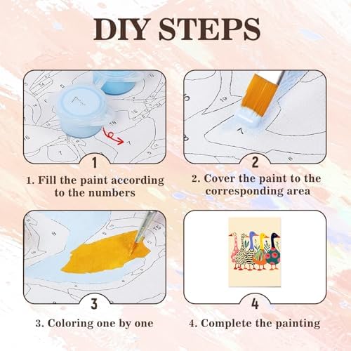 Duck Paint by Numbers Kit for Adults Beginner & Kids with Frame 8x12inch - Image 7