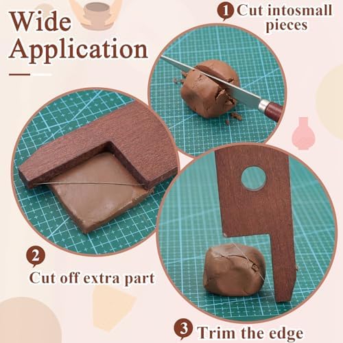 Amylove 3 Pcs Clay Bevel Cutter Fettling Knife Pottery Trim Kit, Red - Image 4