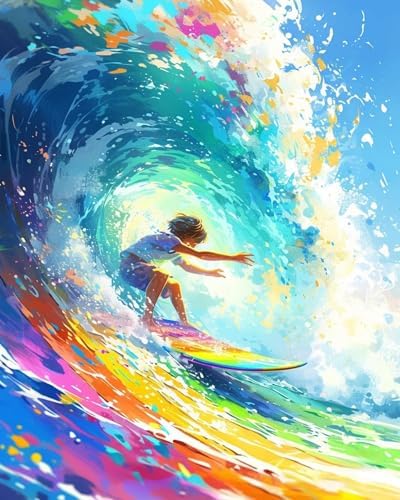 Possoco Paint by Numbers Kit for Adults Beginner & Kids Age 8-12, Colorful Easy Adult Paint by Number Kits on Canvas, DIY Acrylic Watercolor Oil Painting by Number for Teens for Home Decor 16x20 Inch by Unknown