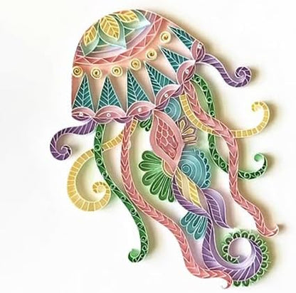 Jellyfish Paper Quilling Kit Paper Quilling Adult Craft Great for DIY Craft Workshop, Home Decoration,Birthday Gift,Adult Friend interaction.It's Suitable for Adult and Craftsmen.Creative Stress Relie by MerainMe