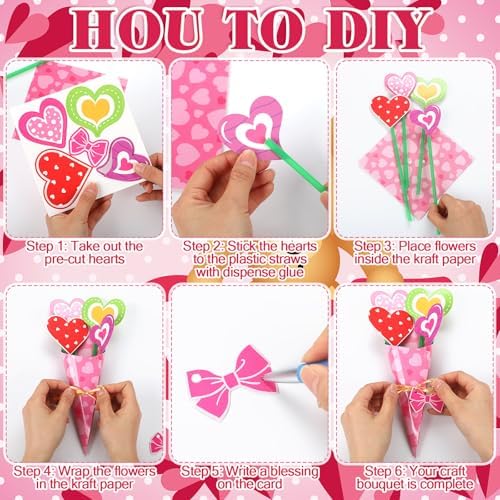 Motipuns 48 Set Graduation Flower Bouquet Craft Kit DIY Flower Paper Crafts Colorful Make Your Own Teachers Gifts for 2026 End of Year Last Day of School Gifts Handmade Project Home Activities - Image 4