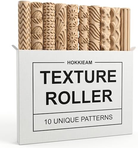 Hokkieam Clay Texture Rollers, 10 PCS Plastic Polymer Clay and Pottery Tool by Unknown