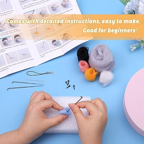 SOCNITC 3 Pcs Animal Needle Felting Starter Kit with Needle Felting Tools - Image 5
