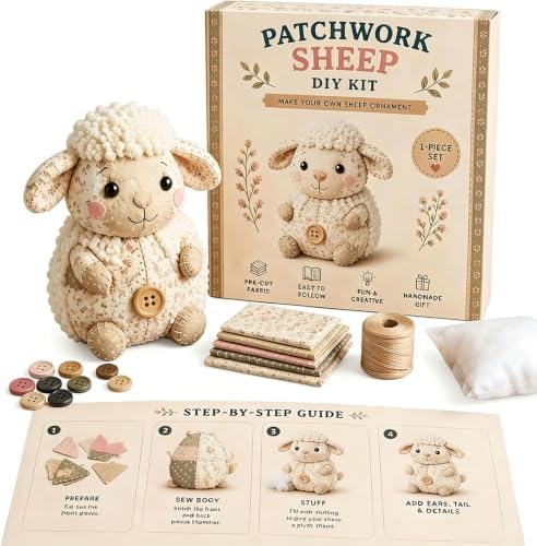 Patchwork Mouse DIY Sewing Kit for Adults & Beginners (Lamb) by Unknown