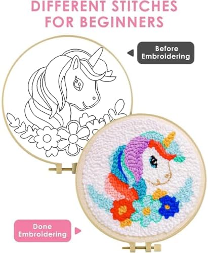 Punch Needle Kit for Beginners Adults-Rainbow Horse,with Video Tutorial - Image 3