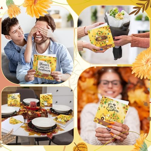 Saillong 12 Pack Sunflower Diamond Painting Greeting Card Kits DIY Diamond Art Cards with Envelopes Summer Flowers Gnome 5D Rhinestones Painting Card for Adults DIY Crafts Family Friend Birthday Gifts - Image 5