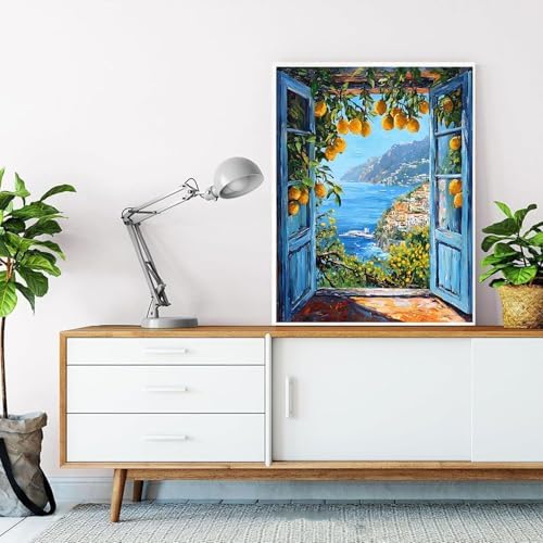 HITO Paint by Numbers Kit for Adults Seaside Scenery 16x20 Inch Frameless - Image 4