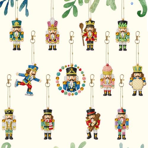 LAKEQUILL Holiday Soldier 12 Pcs 5D Diamond Painting Keychain Kit - Image 4