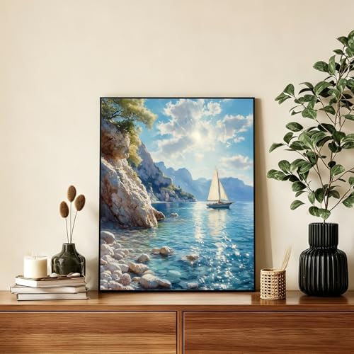 AUKELHJ Paint by Numbers Kit for Adults Beginner, Coastal, 16X20 Inch - Image 2