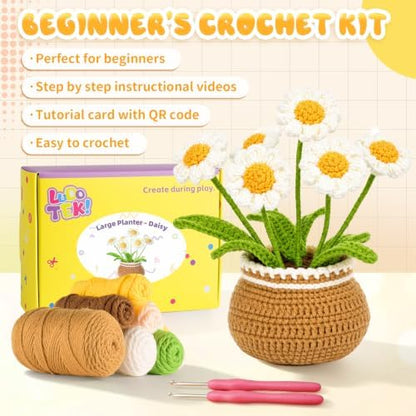 Crochet Kit for Beginners, Crochet Plant Kit,Knitting Kit(Little Daisy) - Image 4