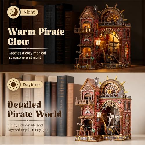 ISSEVE Pirate Castle Book Nook Kit, Dollhouse Booknook Kits Bookshelf Decor - Image 3
