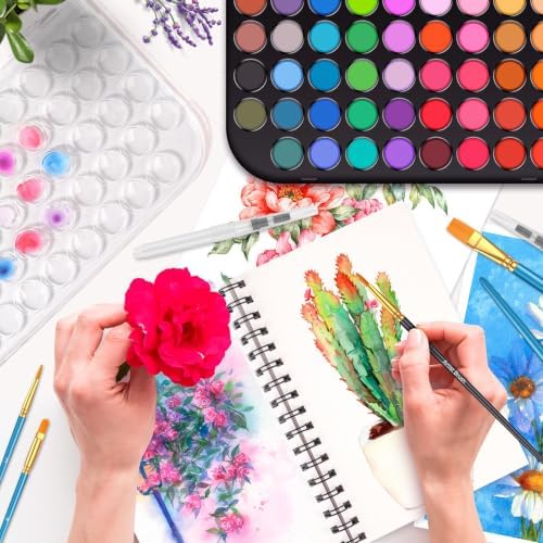 Taotree 48 Watercolor Paint Set with 10 Paint Brushes and Watercolor Book - Image 6