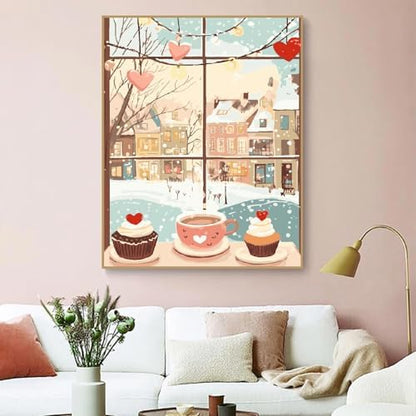 ZRIZQ Paint by Numbers Kit for Adults Beginner,Winter Landscape,16x20 - Image 3