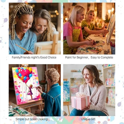 Tucocoo Banksy Little Girl Paint by Numbers Kit for Adults Beginner, 6 Pack Adult Paint by Number Kits on Canvas, Graffiti DIY Acrylic Colorful Oil Painting by Numbers for Home Decor Gifts 8x12 Inch - Image 6