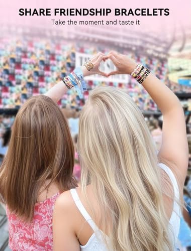 ARTDOT 1400 Pieces Letter Beads for Friendship Bracelets Making Kit, 28 Styles Assortment Jewelry Making Supplies Alphabet Beads Set with Cases Preppy Crafts Gifts, White Multicolor Box Packed - Image 2