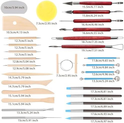 Tovotum Clay Sculpting Tools Kit 30PCS Ceramic Pottery Carving Tools Set - Image 2