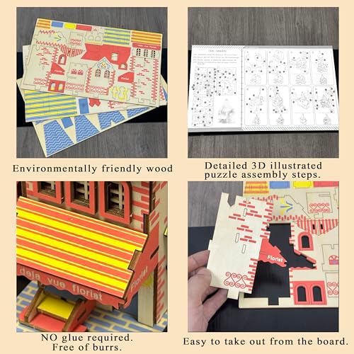 Log Cabin 3D Wooden House Puzzle,DIY Mini Building Model Kit，006 - Image 3