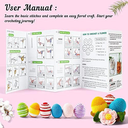 Crochet Yarn Kit for Beginners Adults and Kids, Includes 1650 Yards 30 Colors Acrylic Skeins, User Manual, Hooks, Pink Bag etc, Make Amigurumi & Crocheting Projects, Starter Set for Professionals - Image 5