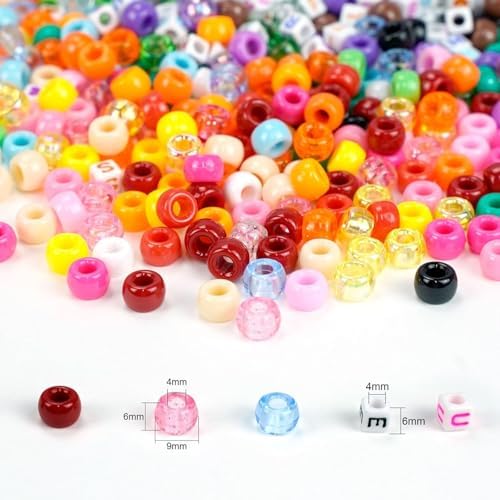 Dowsabel Friendship Bracelet Making Kit, Pony Kandi Beads & 11 Different Beads, 8 Colors Nylon Thread, DIY Jewelry & Craft Gifts - Image 6