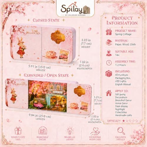 Spilay DIY Miniature House Kit for Adults, Miniature Dollhouse Kit - Image 2