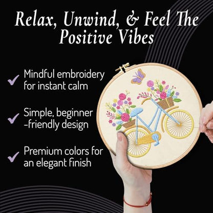 Unwynd Embroidery Kit Floral for Adults and Beginners, Cross Stitch Crafts - Image 4