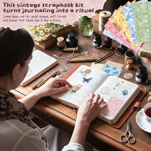 540 PCS Vintage Floral Scrapbook Supplies & Scrapbook Stickers, Junk Journal Supplies for Planners, Bullet Journaling, Retro Crafts, and Scrapbooking - Image 5