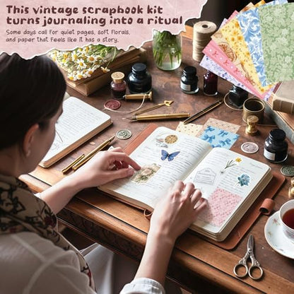 540 PCS Vintage Floral Scrapbook Supplies & Scrapbook Stickers, Junk Journal Supplies for Planners, Bullet Journaling, Retro Crafts, and Scrapbooking - Image 5