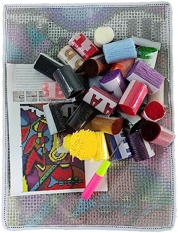 ZFFLYH Latch Hook Kits DIY Crochet Yarn Rugs Tapestry Hooking Needlework Crafts Arts Kit Color Preprinted Pattern Home Decoration Festival Gift for Adults and Kids,Flowers - Image 4