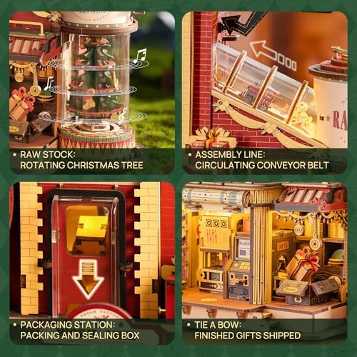 ROKR 3D Puzzle for Adults Christmas Dream Gift Factory DIY Miniature House - Image 2