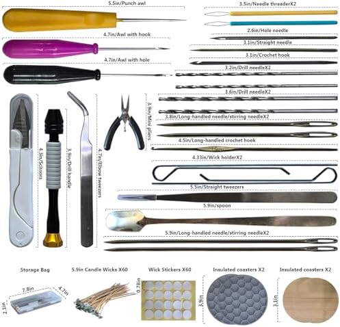 DiaWiew Candle Making Tools for Punching Holes and Inserting Wicks, Beginners Candle Making Kit for Adult Including Wick Needle for Candle Making, Perfect to Candle Molds with No Holes for Wicks - Image 7