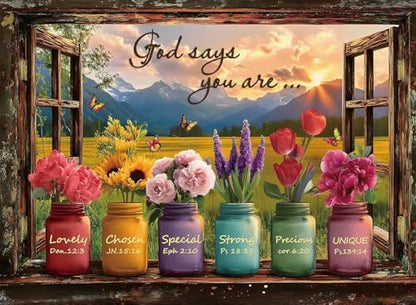 Scenery and Flowers Paint by Numbers Kit for Adults Canvas, Frameworkless by FairylandJinWenn