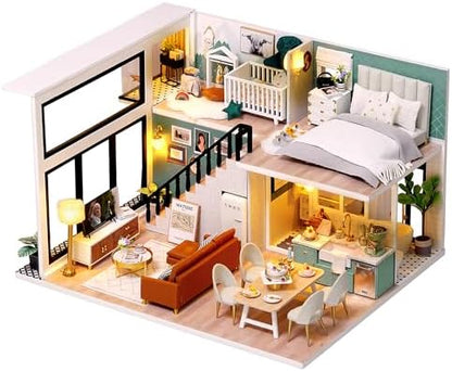 DIY Miniature Dollhouse Kit with Furniture Plus Dust Proof & Music Movement by TuKIIE