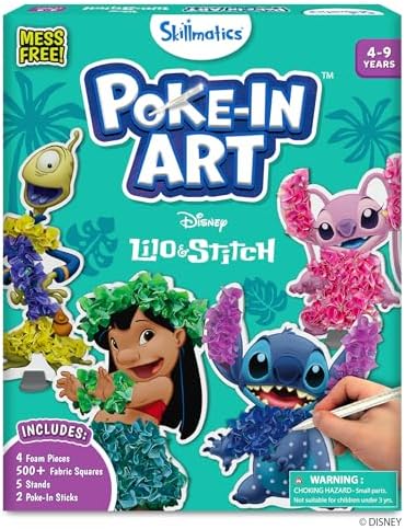 Skillmatics Poke-in Art – Lilo & Stitch, Wood Craft Kit, Gift for Kids by Skillmatics