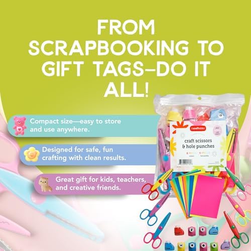 Craft Scissors Set – 26 Pcs, Paper Hole Punch & Decorative Cutting Edges - Image 5