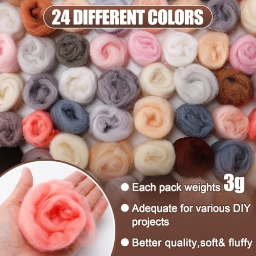 Biggun 72pcs 7.6 oz Needle Felting Wool - Image 2