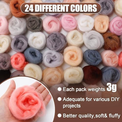 Biggun 72pcs 7.6 oz Needle Felting Wool - Image 2