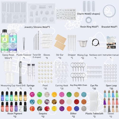 IGaiety Complete Resin Jewelry Making Kit with Silicone Molds for Beginners - Image 2